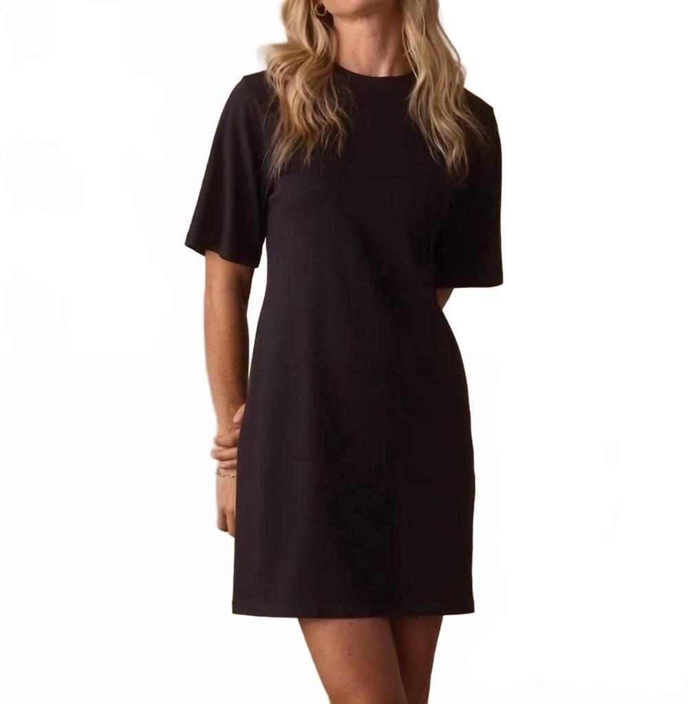 NEW THE NORMAL BRAND jersey t-shirt dress in washed black